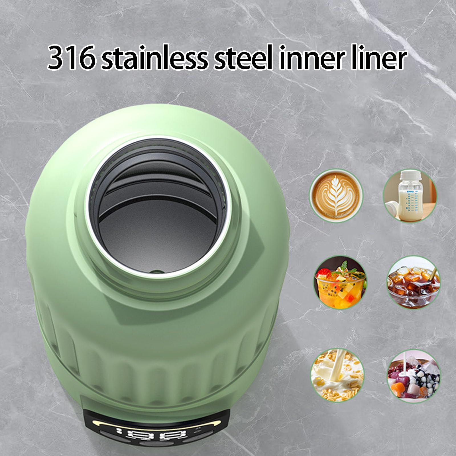 Scaldabiberon senza fili 30 W tipo C ricaricabile 500 ml tazza di riscaldamento rapido con visualizzazione della temperatura per neonati Scaldabiberon senza fili tipo C ricaricabile