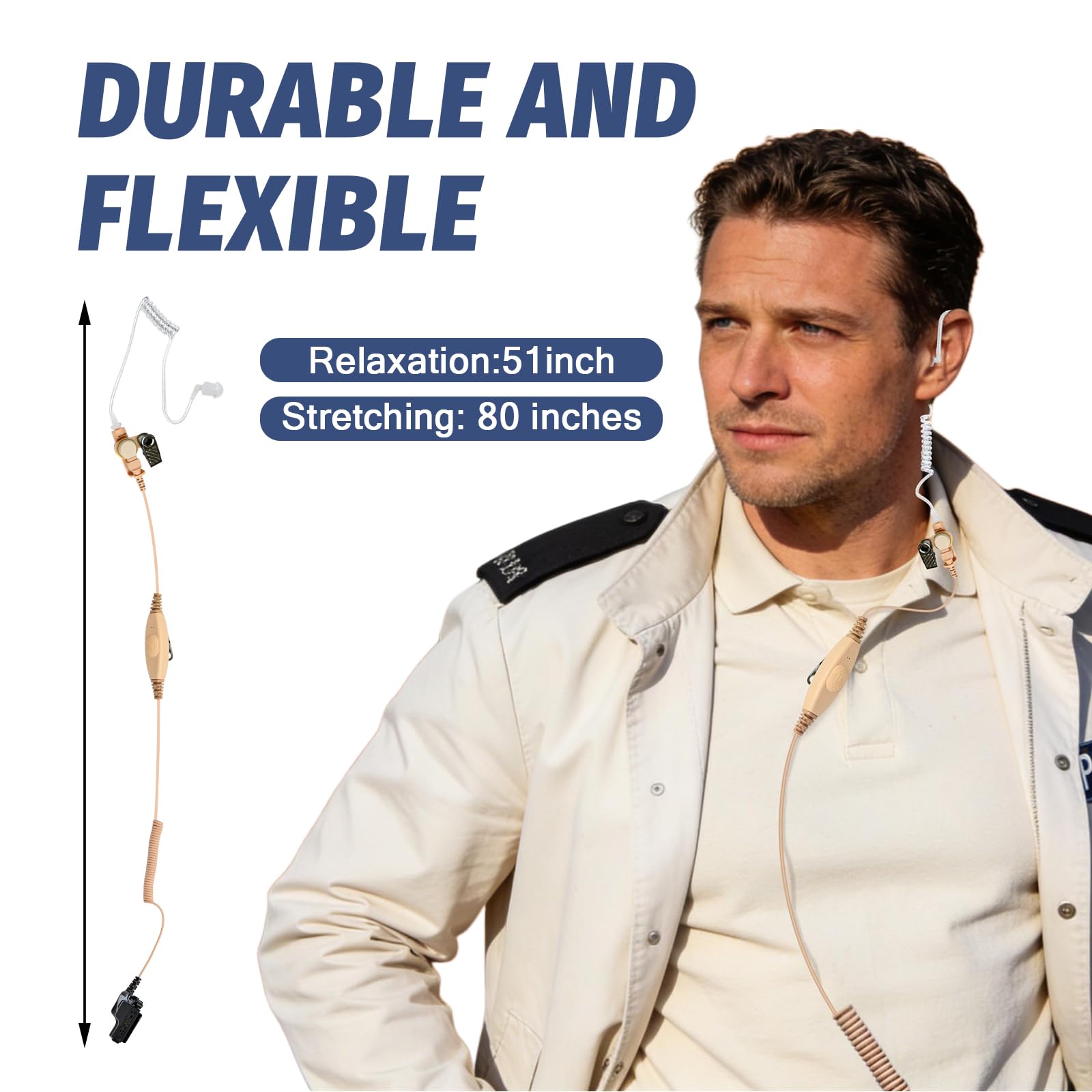 Auricolare nero per walkie talkie e microfono di sicurezza con doppio Ptt per Motorola Radio xts 2500 2500i 5000 5000r 2250 1500 3000 ht 1000