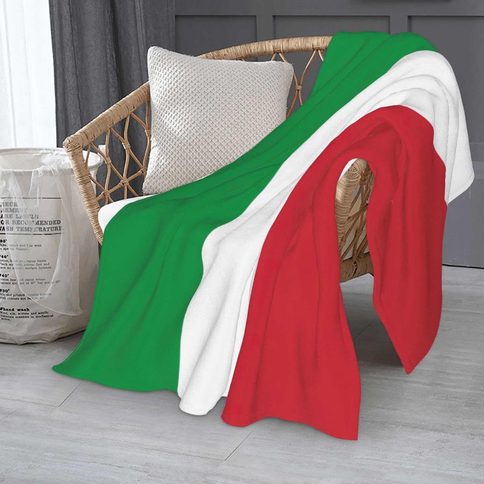 Coperta in flanella con stampa bandiera italiana, comoda e leggera, coperta calda, adatta per divani letto e viaggi