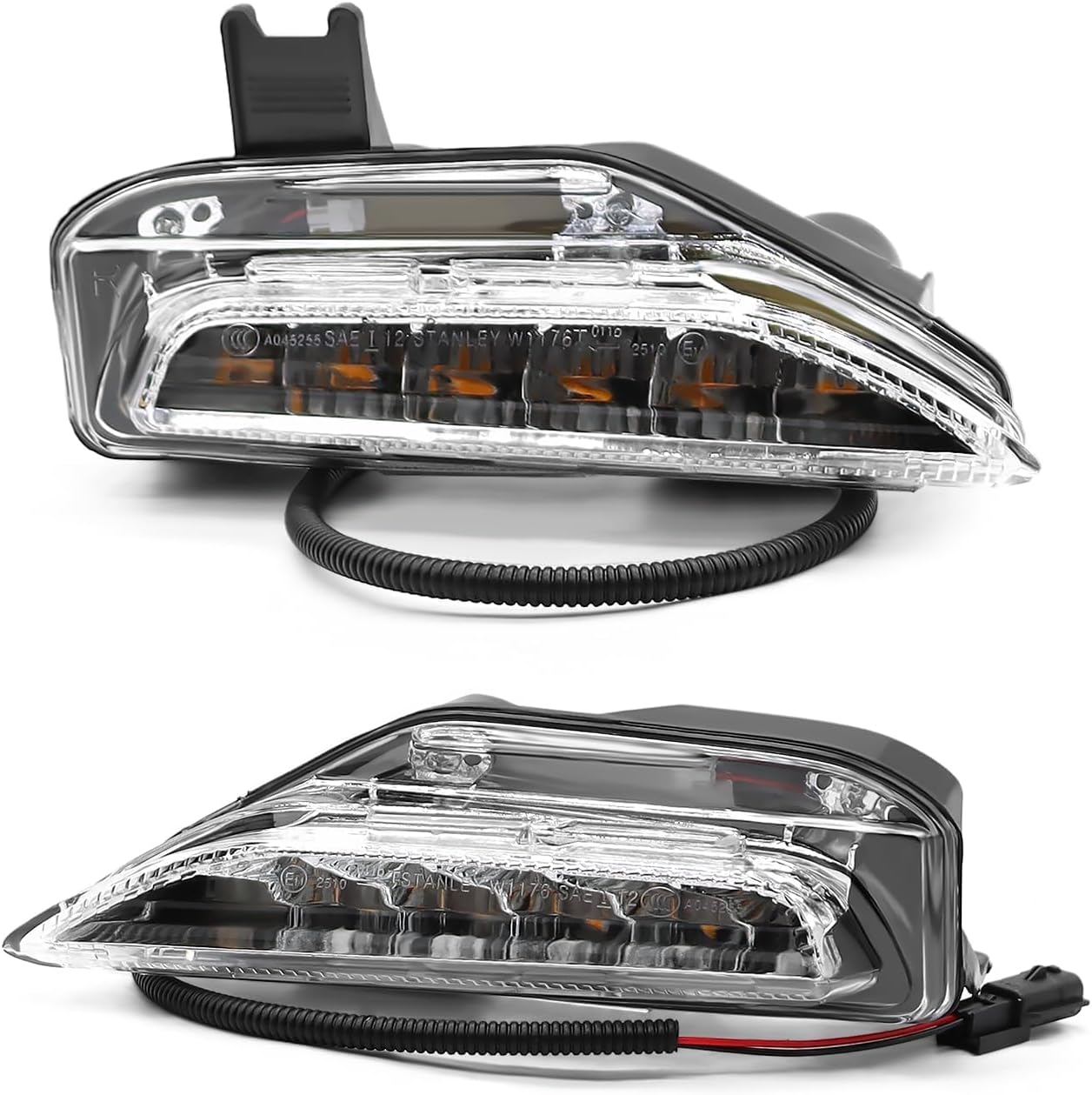 2PCS Front Bumper Light Assembly Compatible with Q50 Sport 2014-2020 Turn Signal Lamp Fog Light Daytime Running Light Sequential Turn Signal Left and Right 261354GA1A 261304GA0A