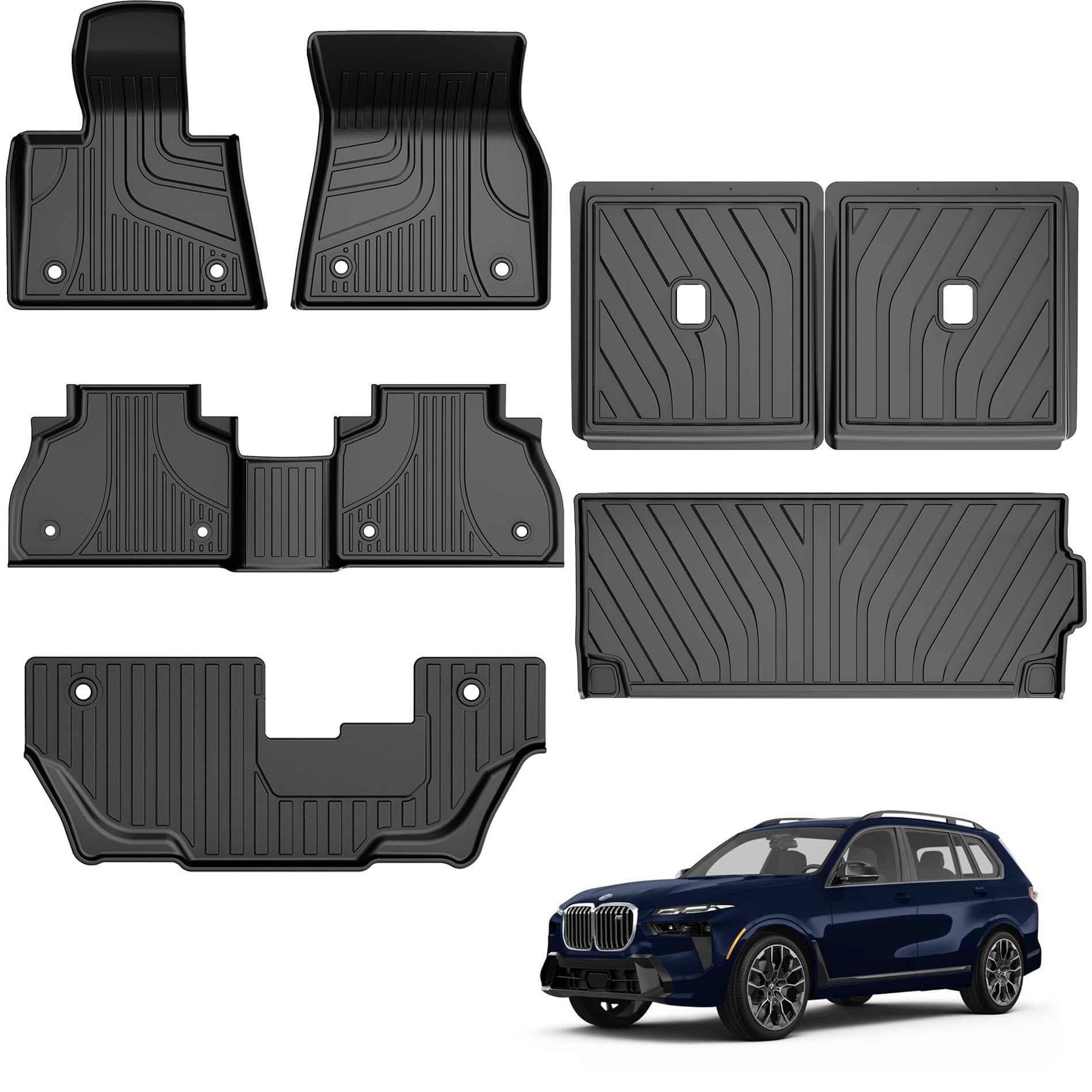 Amazon.com: for 2019-2025 BMW X7 Floor Mats & Cargo Liner & Backrest ...