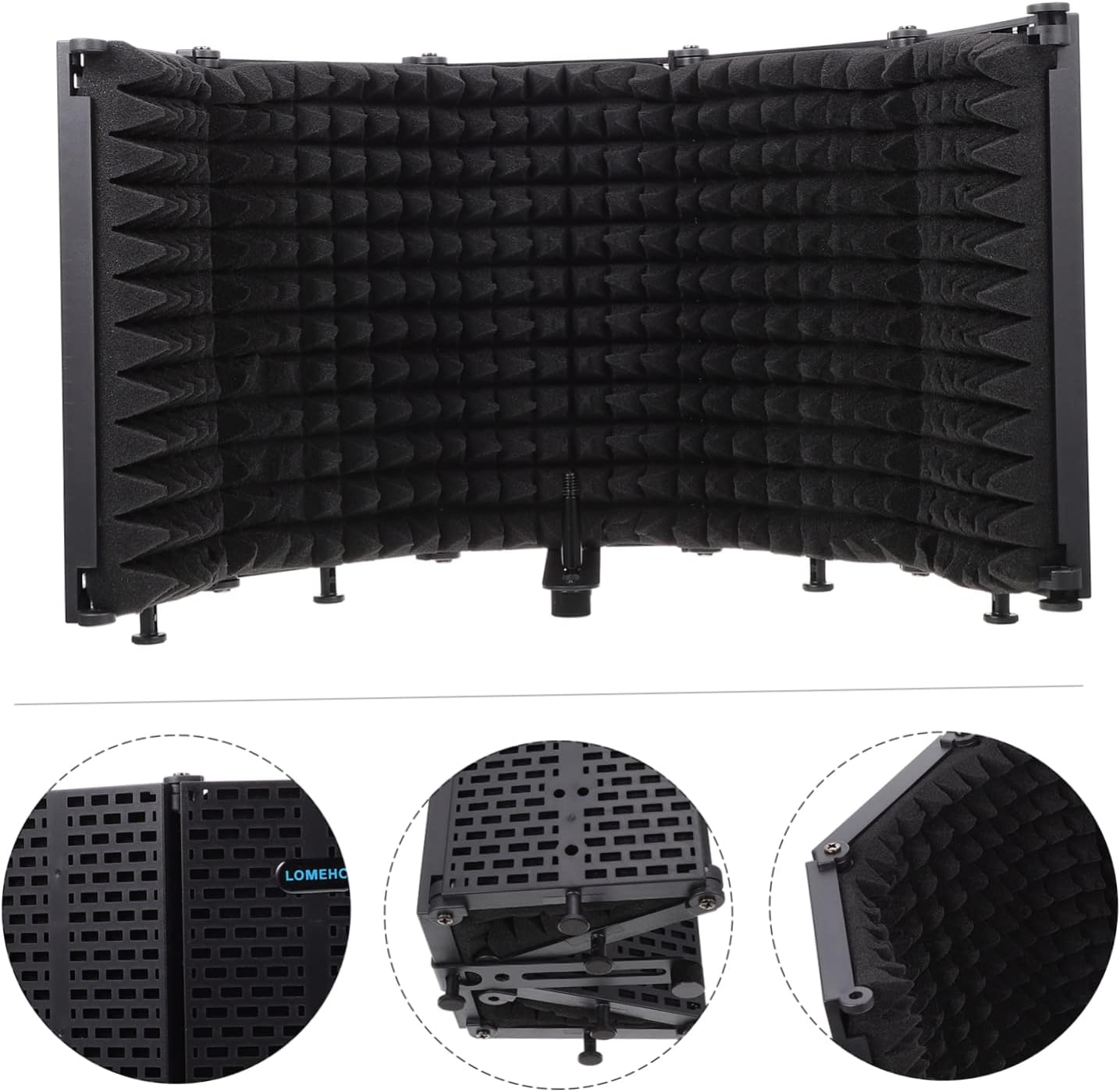 BESPORTBLE 1Set Foldable Microphone Isolation Shield Abs Mic Filter for Desktop Floor Stands for Ktv Conferences and Stage Performances Design Wind Protection