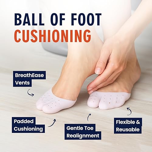 Miniatura 3 de Dr. Frederick's Original Fundas para dedos cómodas para todo el día, 4 unidades, con almohadillas metatarsianas para aliviar el dolor, diseño