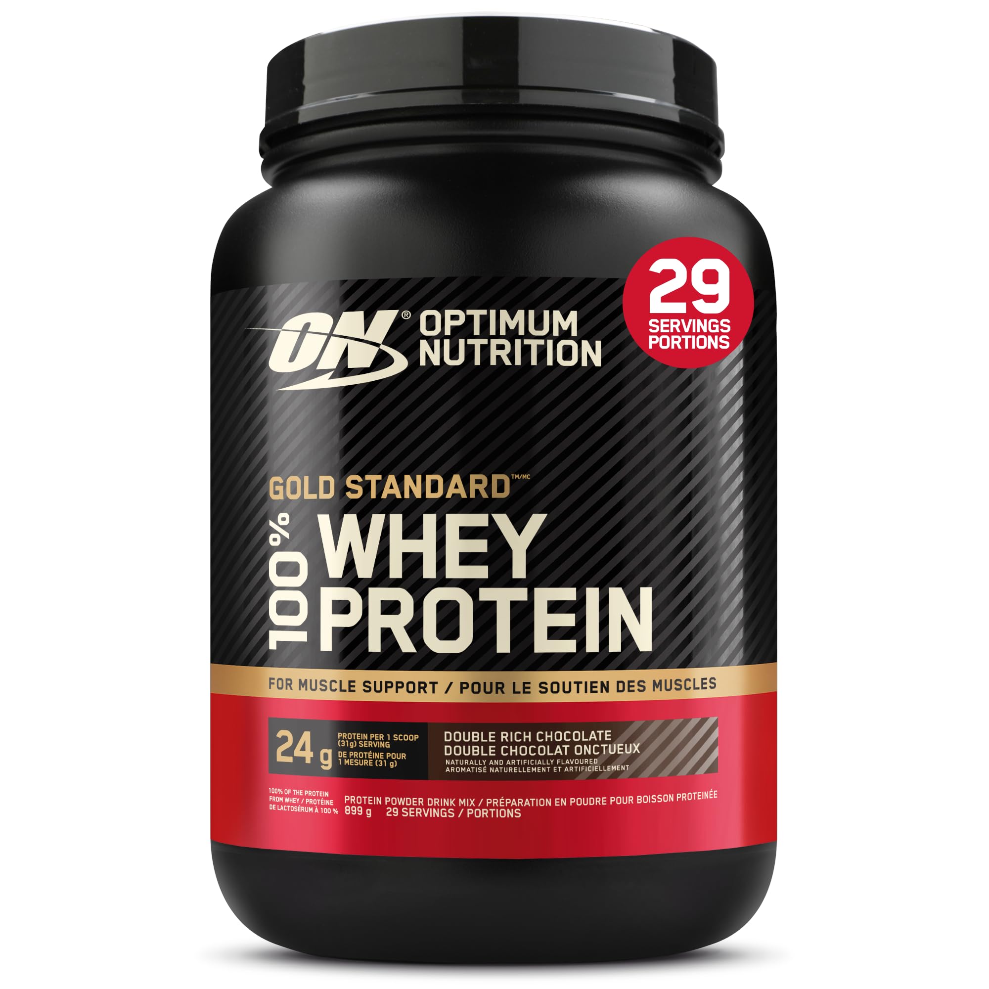Optimum Nutrition Gold Standard 100% Whey Protein Powder, Double Rich Chocolate 1.98 Pound (Packaging May Vary)