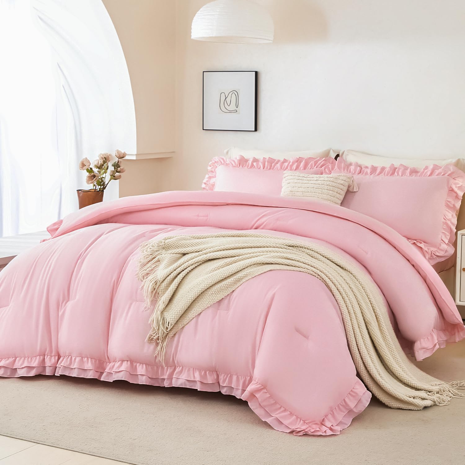 Light Blue Ruffle Comforter Set - Full Size -11 Light Blue Ruffle Comforter Set - Full Size -11
