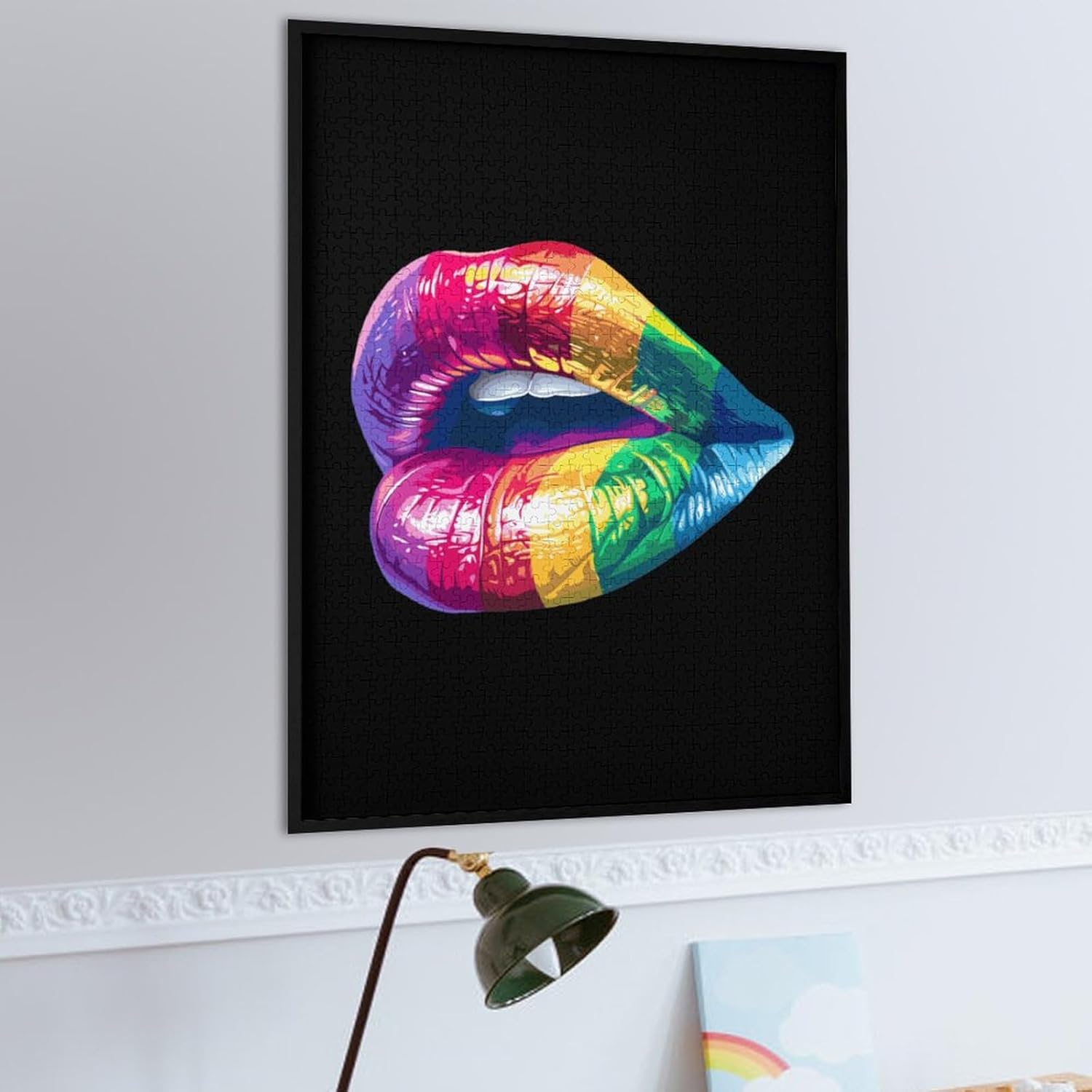 Rainbow Lips Jigsaw Puzzles for Adults 1000 PCS Wooden Puzzles Unique Puzzle Gifts