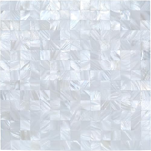 10 láminas de azulejos de pared para despegar y pegar, azulejos para cocina, baño (blanco, 11.8 x 11.8 pulgadas)