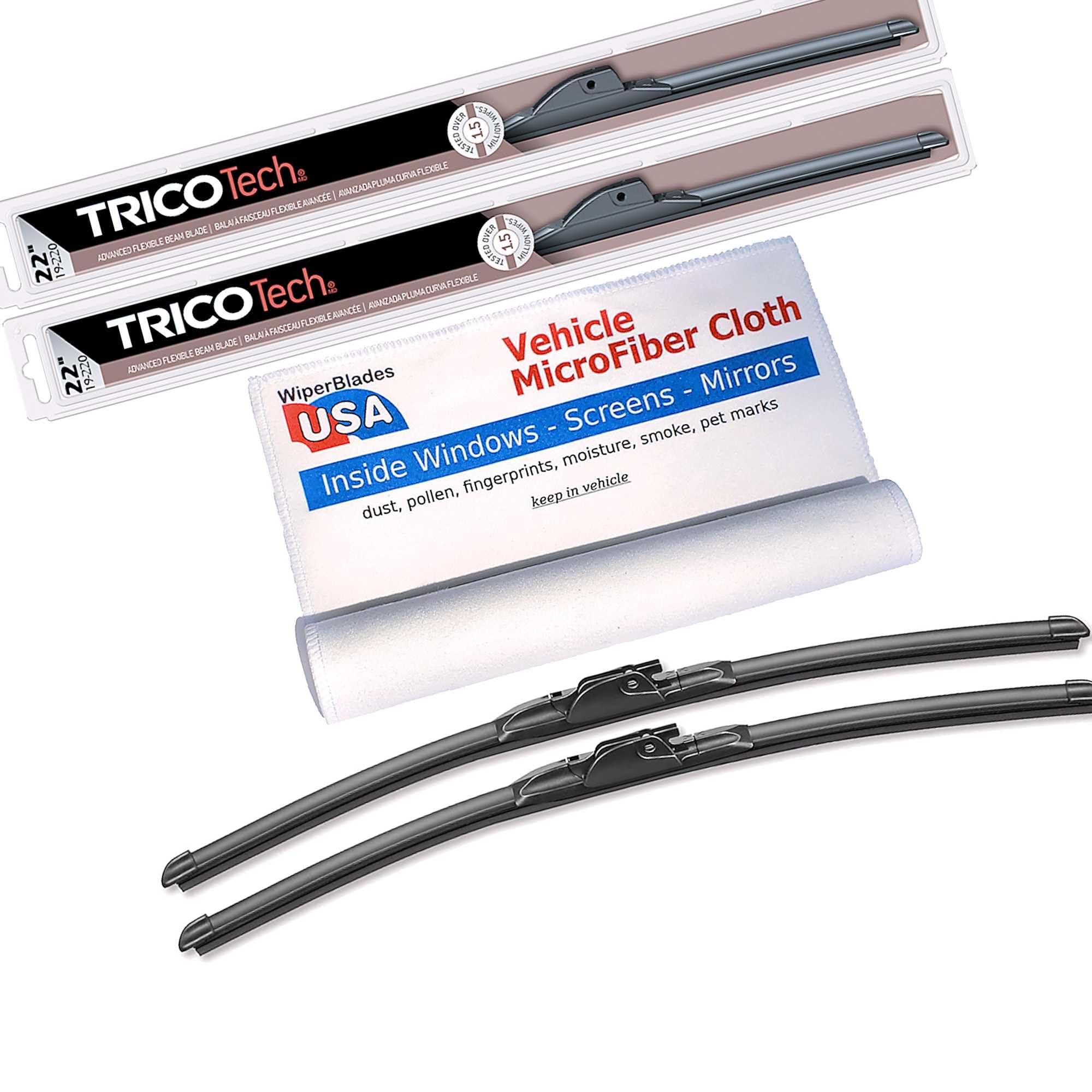 WiperBladesUSA Beam Blade Wipers compatible with - 2016 ford f150 wiper blade size