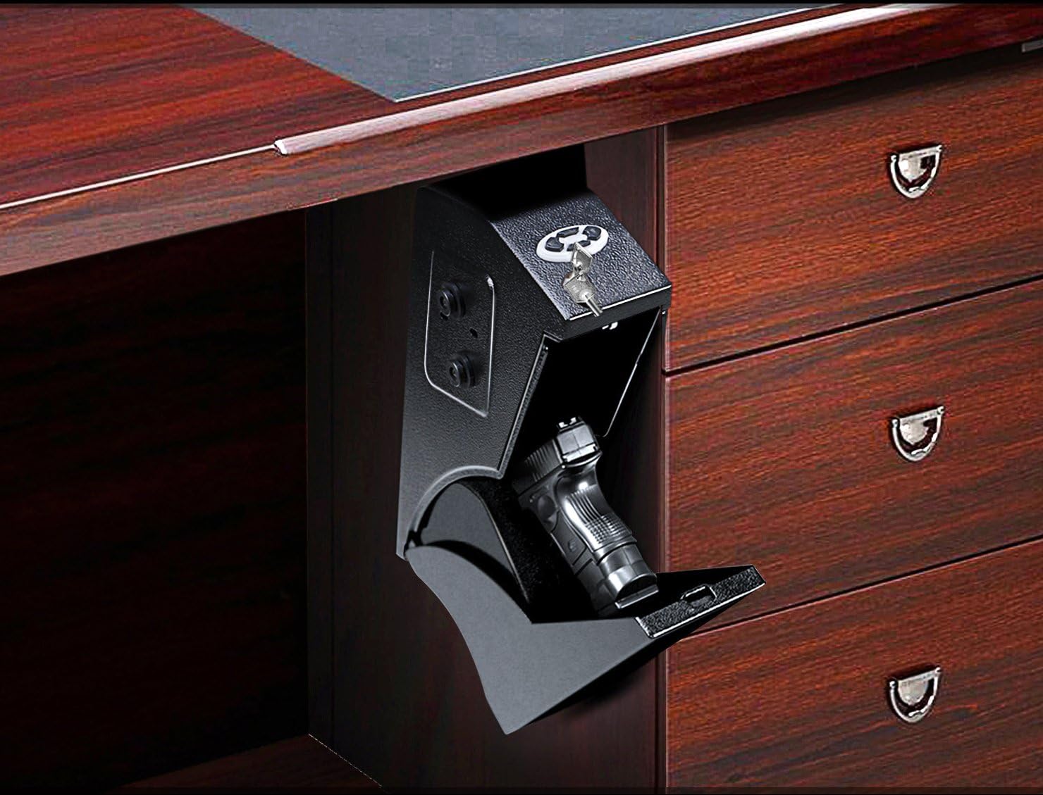 Flash Deals - 40% OFF Feelway Gun Safe Storage Safe for Handgun Pistol Quick Access Under-desk Electric Keypad Lock Home Office Security Black Friday - 40% OFF Feelway Gun Safe Storage Safe for Handgun Pistol Quick Access Under-desk Electric Keypad Lock Home Office Security