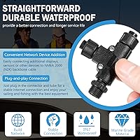Vista 5 de NMEA 2000 (N2k) (Tee) - Conector en T Accesorios para barcos Garmin Lowrance Simrad B&G Navico Networks, IP67 impermeable, conexión estable