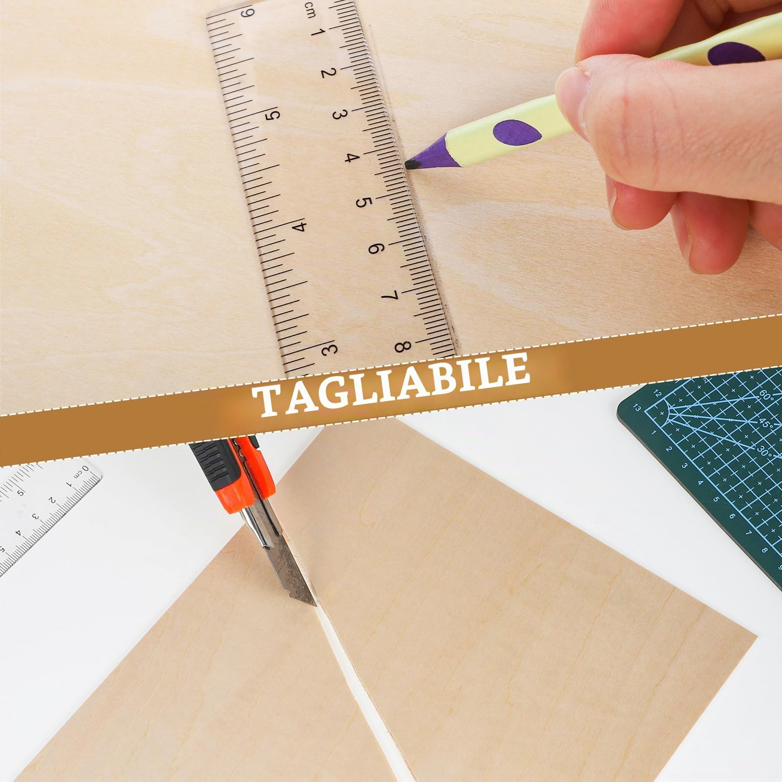 6 pannelli in legno di balsa A4, 2 mm, 30 x 21 cm, per fai da te, per modellismo, progetti laser, arte e artigianato