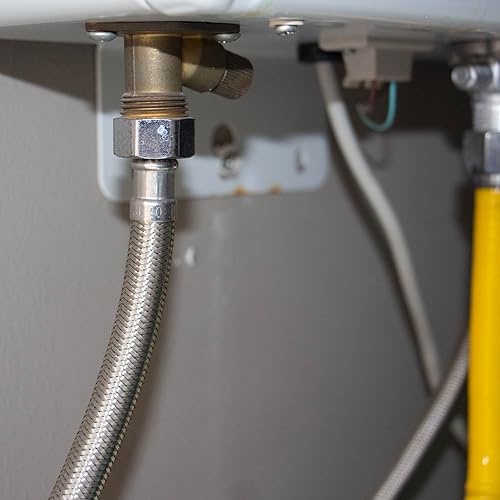 Miniatura 3 de Incontesta Manguera de conector de línea de suministro de grifo de 16 pulgadas, manguera de acero inoxidable trenzada para fregadero de nailon 304
