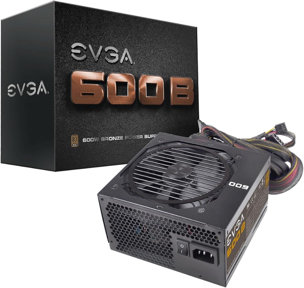 EVGA 600 B1, 600W 80+ Bronze Power Supply with Free Power On Self Tester - View 1