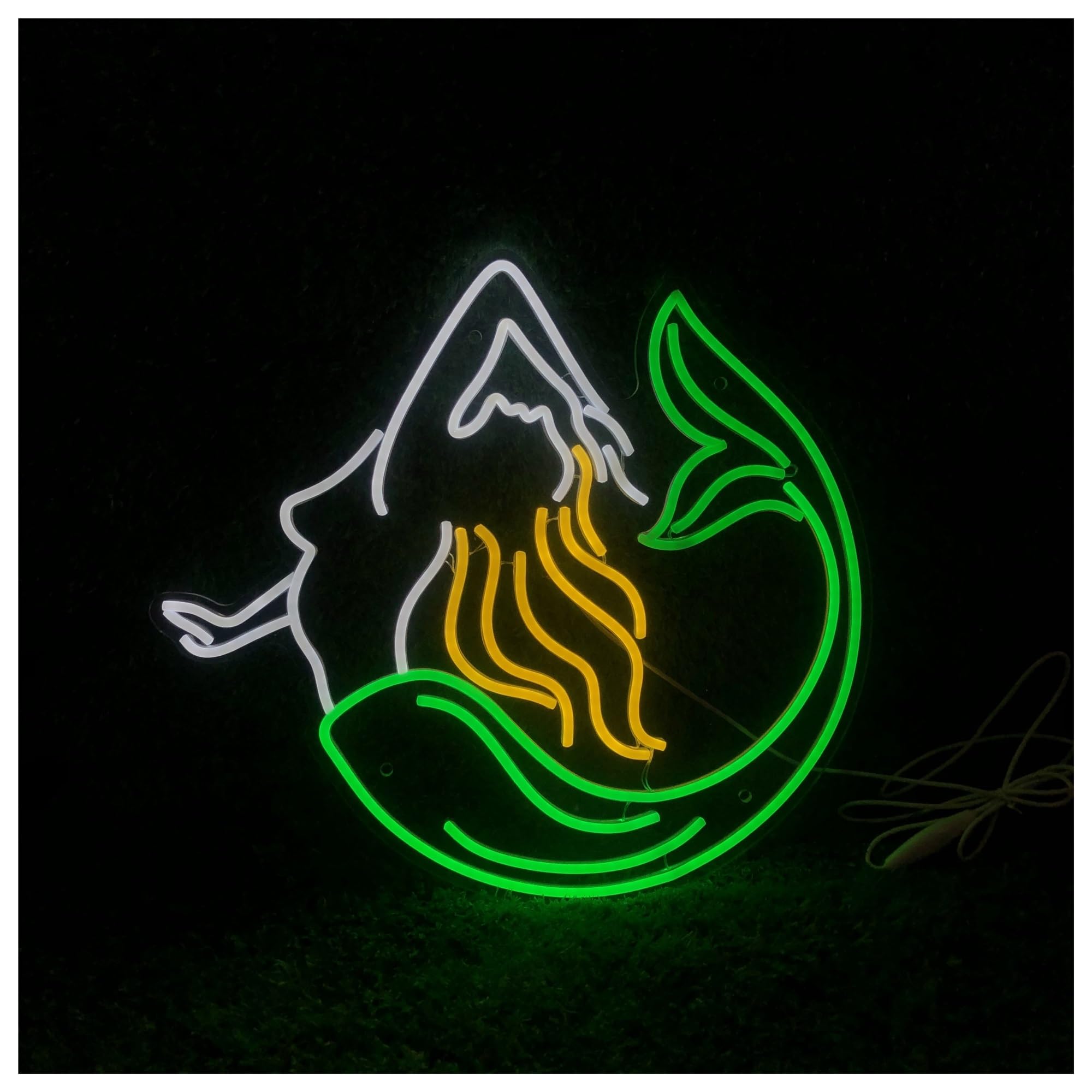 Decoración Lámparas Letrero De Neón De Sirena Hermosa Princesa Luz Para Dormitorio Guardería Habitación De Bebé Océano Playa Cumpleaños Decoración De Pared 50cmx45cm
