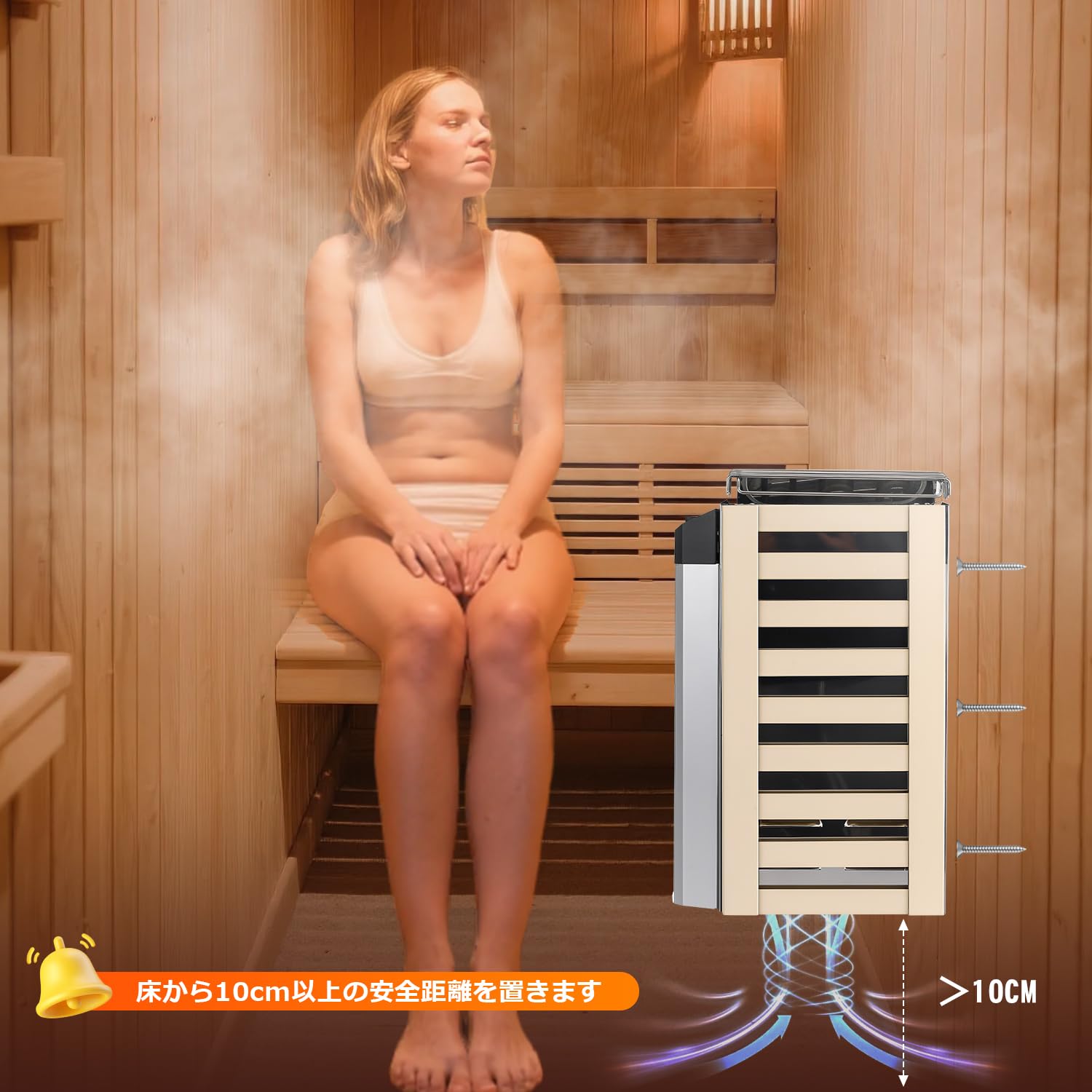 Amazon.co.jp: Mxmoonant サウナストーブ 1.5kW 32×21×52cm 壁掛け可能