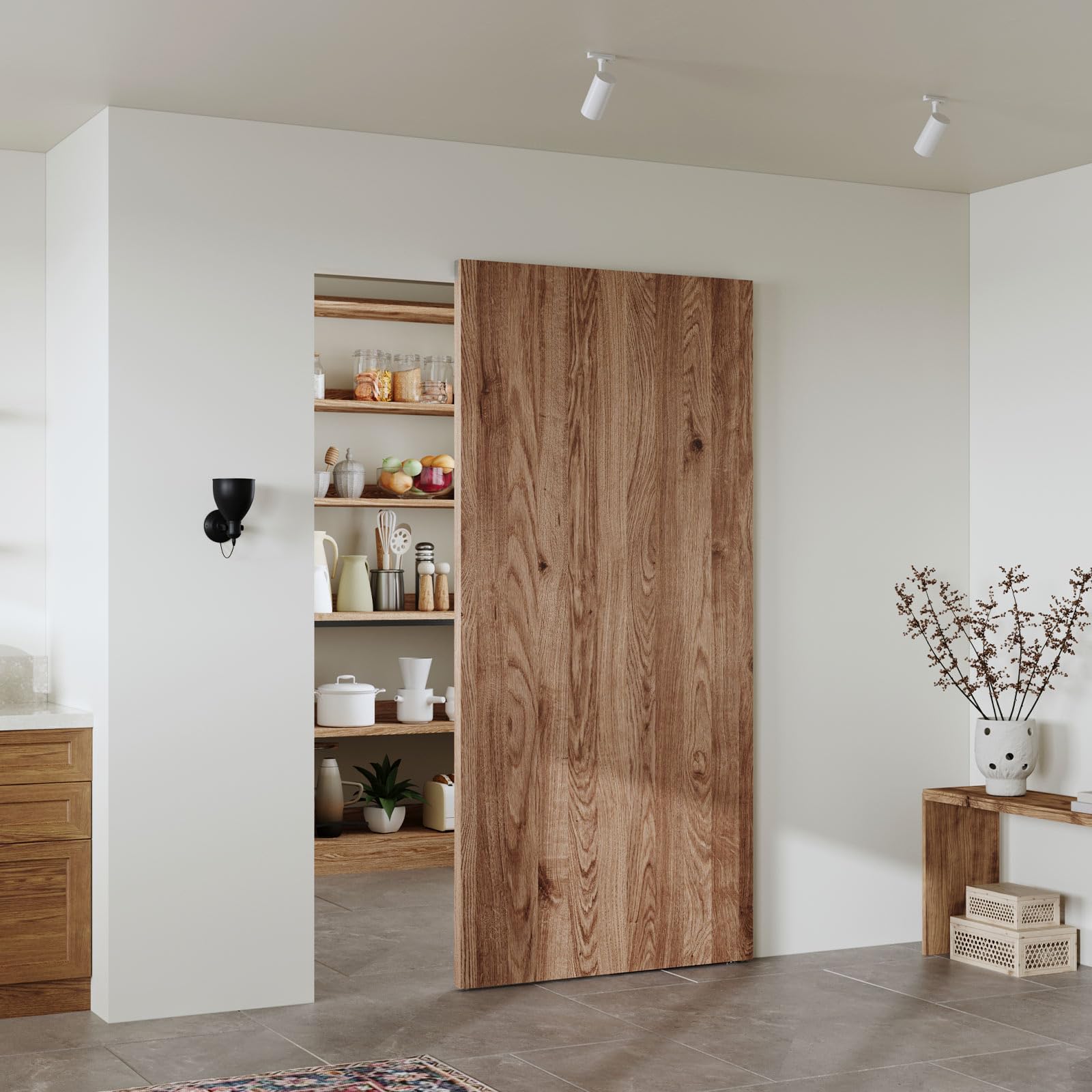 36" Concealed Sliding Barn Door Hardware Kit with Soft Close Mechanism for 28in Passage Opening, Hidden Sliding Door Hardware, Trackless Rails, Wall Mount for Interior Wooden Doors (NO Door) — Amazon image 10