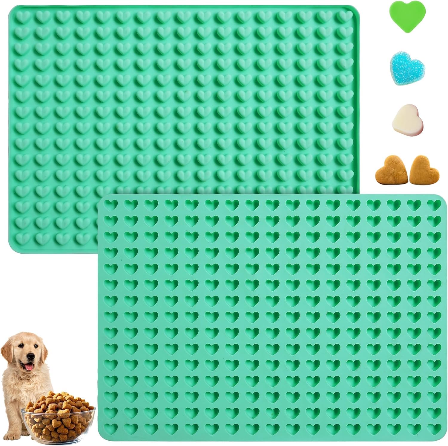255-Cavity Mini Heart Shaped Silicone Molds for Chocolate, Candy, Wax Melts,Ice Cubes,Homemade Dog Training Treats, Heart Shaped Mini Dog Treat Mold (Pack of 1)-image-27