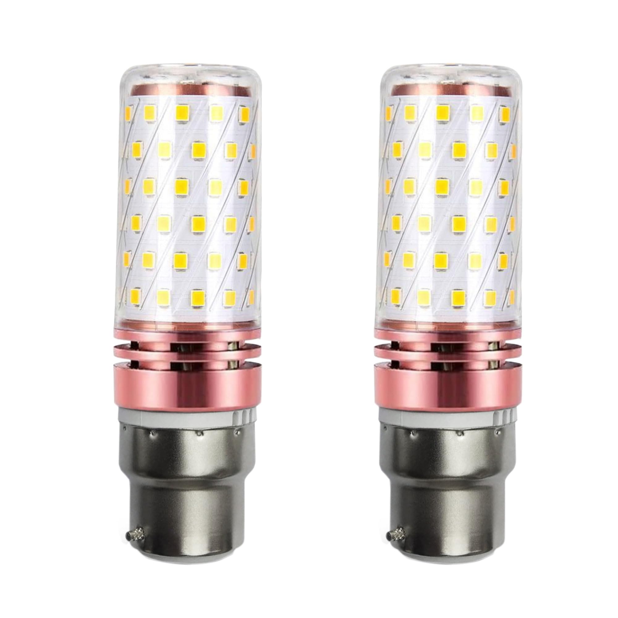 LEDSone B22 Bayonet LED Corn Light Bulb 12W, Cool White Day White Warm White, 1450LM, 360° Beam Angle 240V, Bayonet LED Corn Lamp, Not Dimmable, Pack of 2
