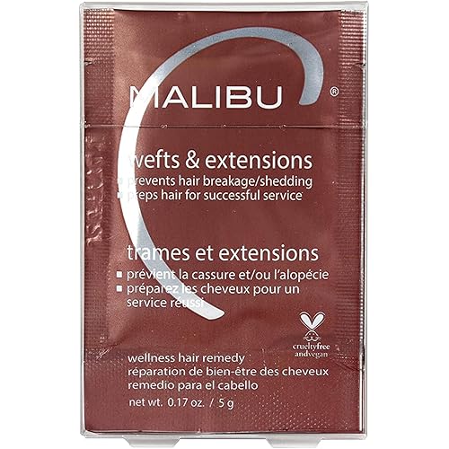 Malibu C Wefts & Extensions Wellness Hair Remedy - Removes Build Up + Prevents Hair Breakage - Prepares Natural Hair for Hair Extension Application
