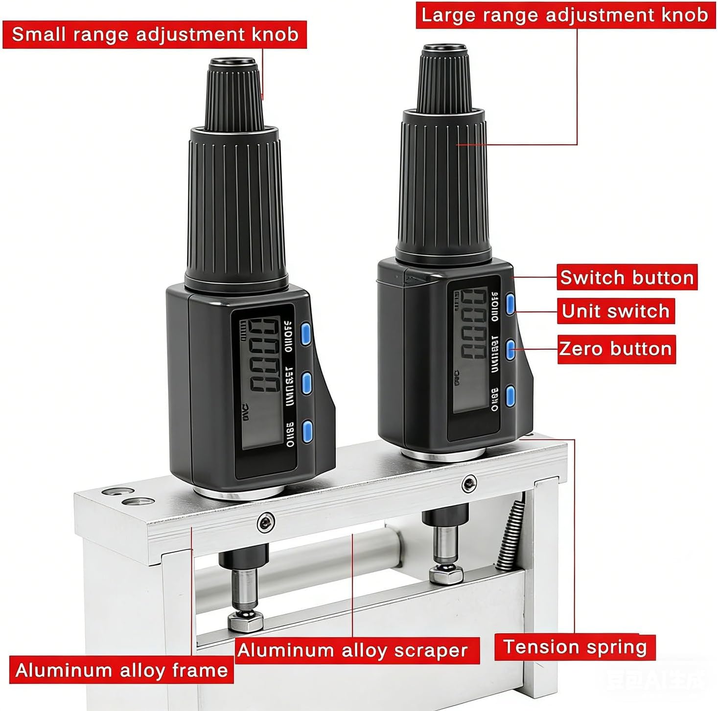 Adjustable Film Applicator,Digital Display Adjustable Coating Applicator - 300mm Width,1μm Graduation,1-6000μm Thickness,for Wet Film Preparation in Printing,Paint, Coatings Industry 200mm