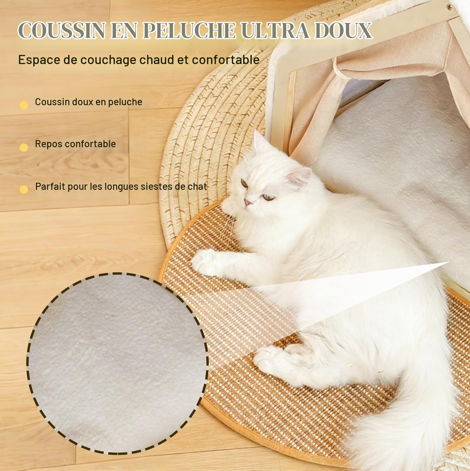 Maison pour Chat 2 en 1 avec Griffoir en Sisal