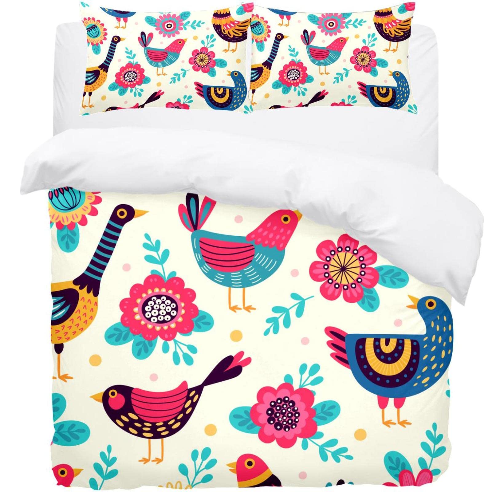 Parure de lit simple motif coq pour rénover facilement la déco de chambre