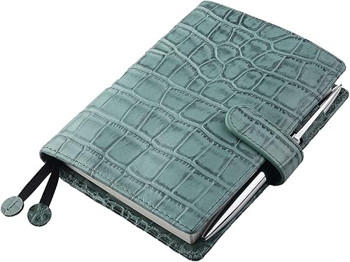 Miniatura 5 de Funda de cuero genuino para planificador A6 con ranuras para tarjetas, bolsillos con cremallera, funda organizadora personal, compatible con la