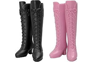 2 Pairs Pretty Doll Barbie Boots Shoes for Your Cowgirl