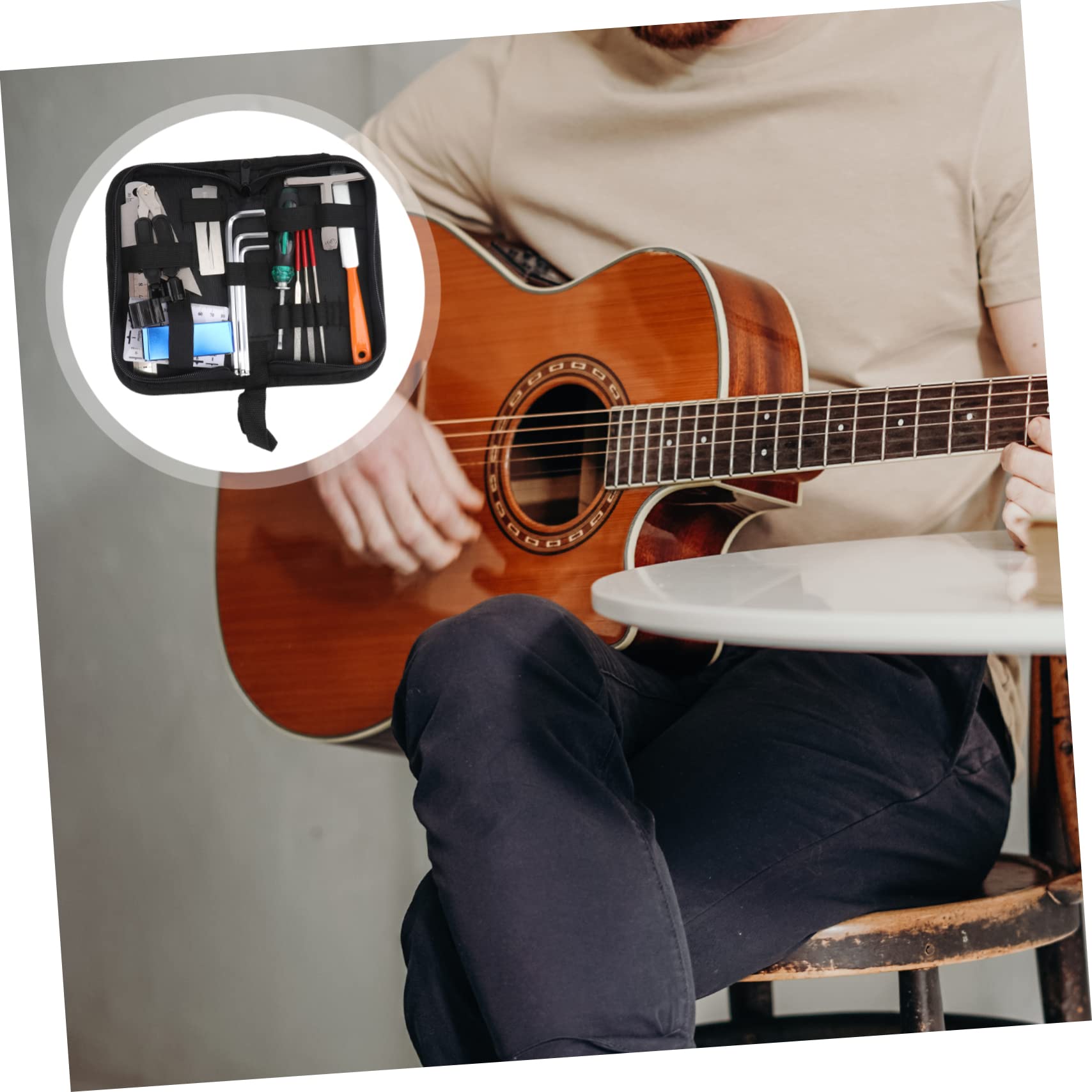 1 set Strumenti per Della Chitarra Kit Completo Riparazione e Pulizia Accessori Leggeri e Resistenti per Musicisti Professionisti e Amatoriali