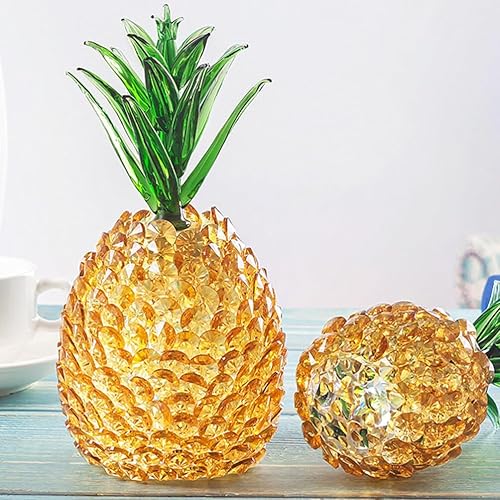 Miniatura 6 de Decoración de mesa de comedor, figuras de piña de cristal, decoración de frutas, adorno de piña de cristal, escultura decorativa de frutas de