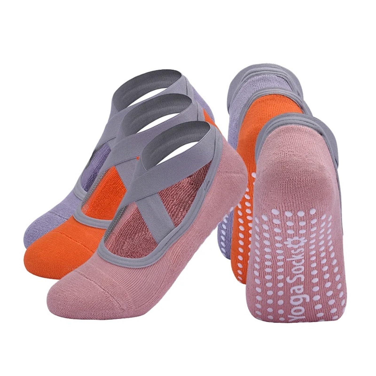 Calcetines de yoga para mujer, antideslizantes, para pilates, calcetines de yoga con agarre para mujer
