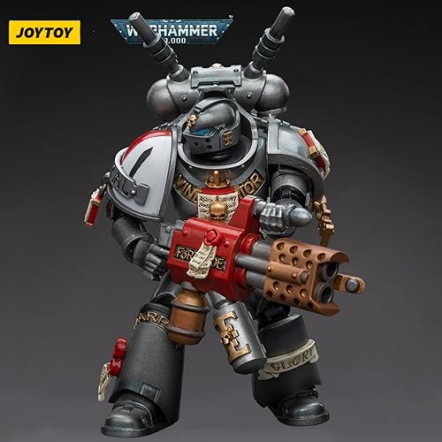 Miniatura 5 de JOYTOY Warhammer - Figura de acción 40K de los caballeros grises, interceptor de escuadrón con incinerador, colección de anime, modelo 118 de