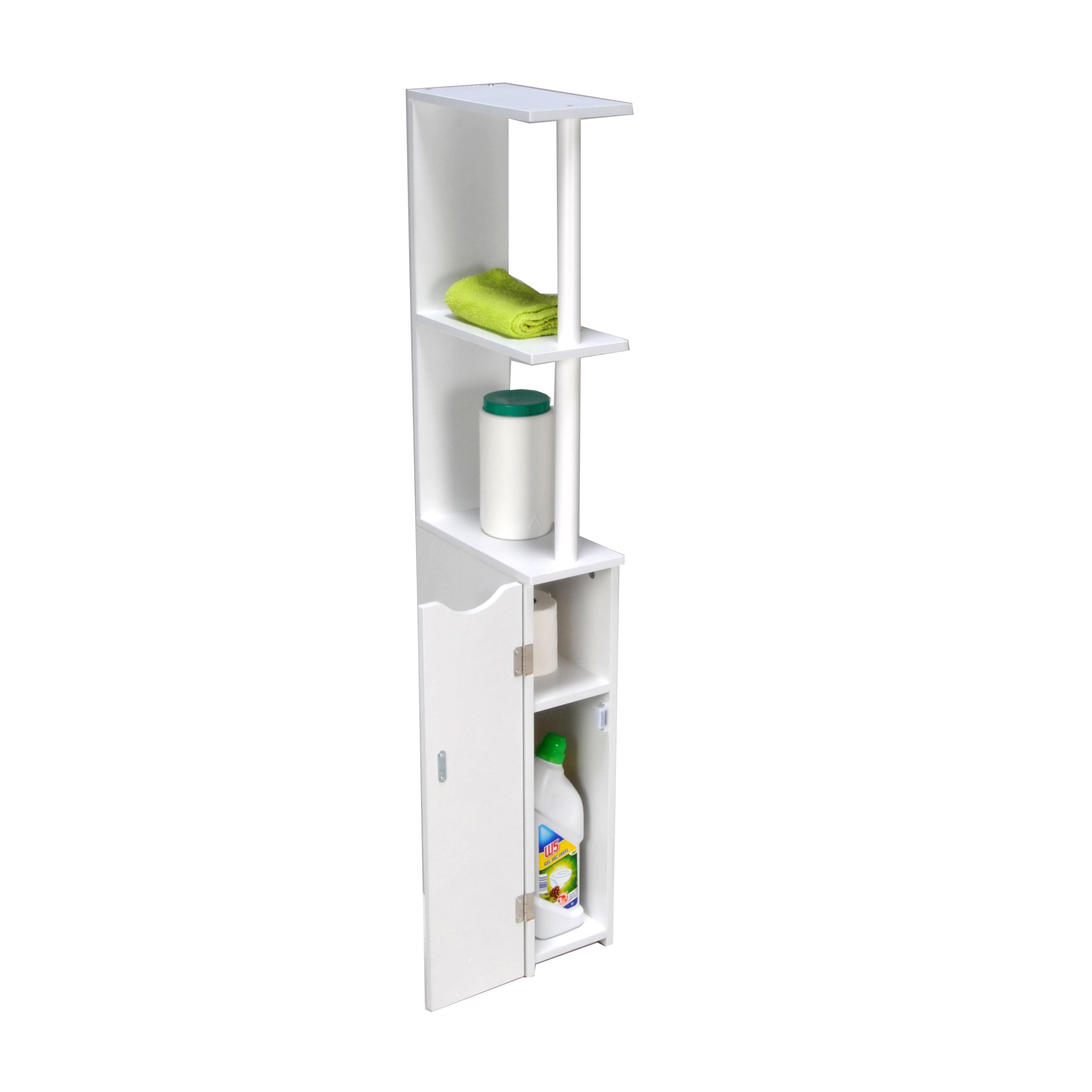 Meuble de toilettes SIBERIA 1 porte - 2 niches / Blanc