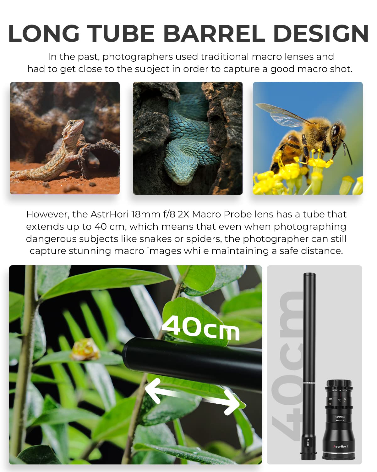 AstrHori Obiektyw makro 18 mm F8 2x, kompatybilny z aparatami bezlusterkowymi APS-C Sony E-Mount Alpha A5000 A5100 A6000 A6100 A6300 A6400 A6500 A6600 ZV-E10