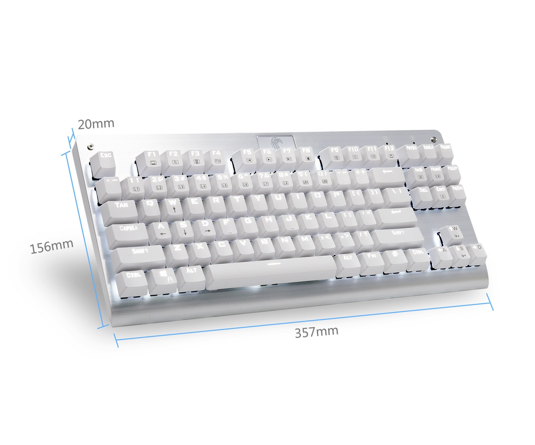 MechanicalEagle Z-77 White Backlit Mechanical Keyboard Tenkeyless