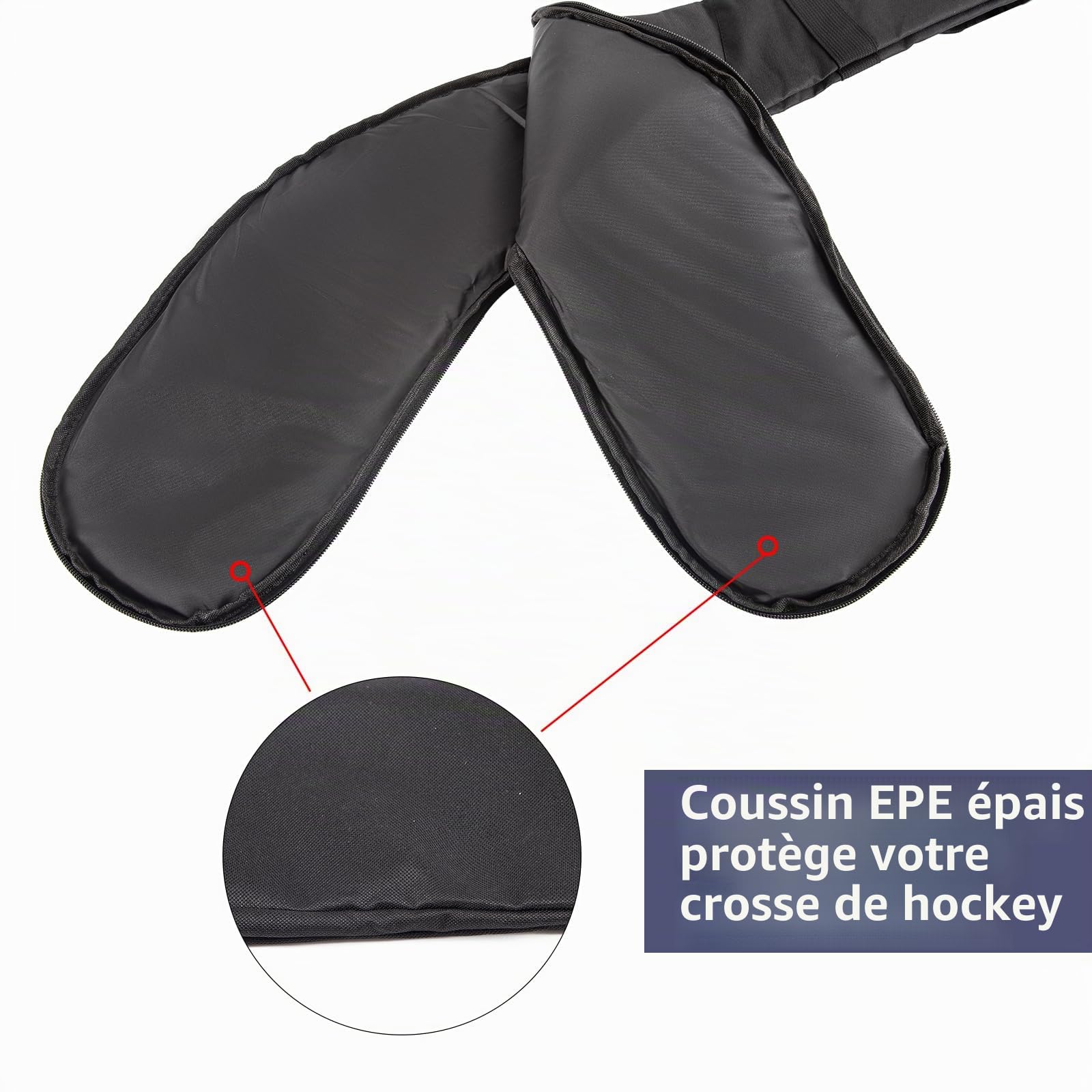 Sac pour crosse de hockey sur glace - Sac portable avec bandoulière pour homme, femme et adulte - Sac pour crosse de hockey sur terrain - Accessoires de hockey sur glace