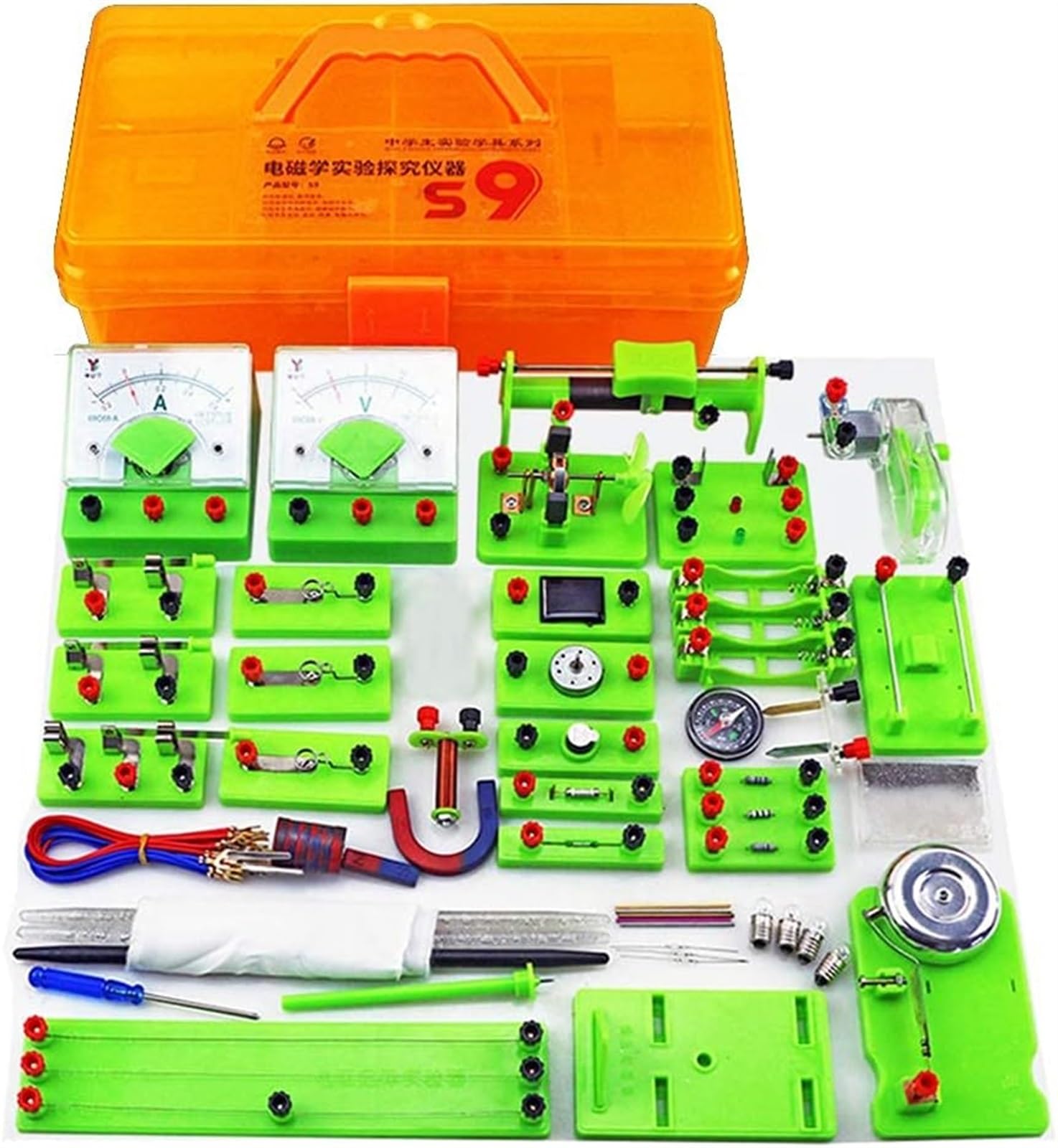 Caja De Experimentos De Electromagnetismo para Ingeniería Eléctrica - Kit De Circuitos para Laboratorio De Física