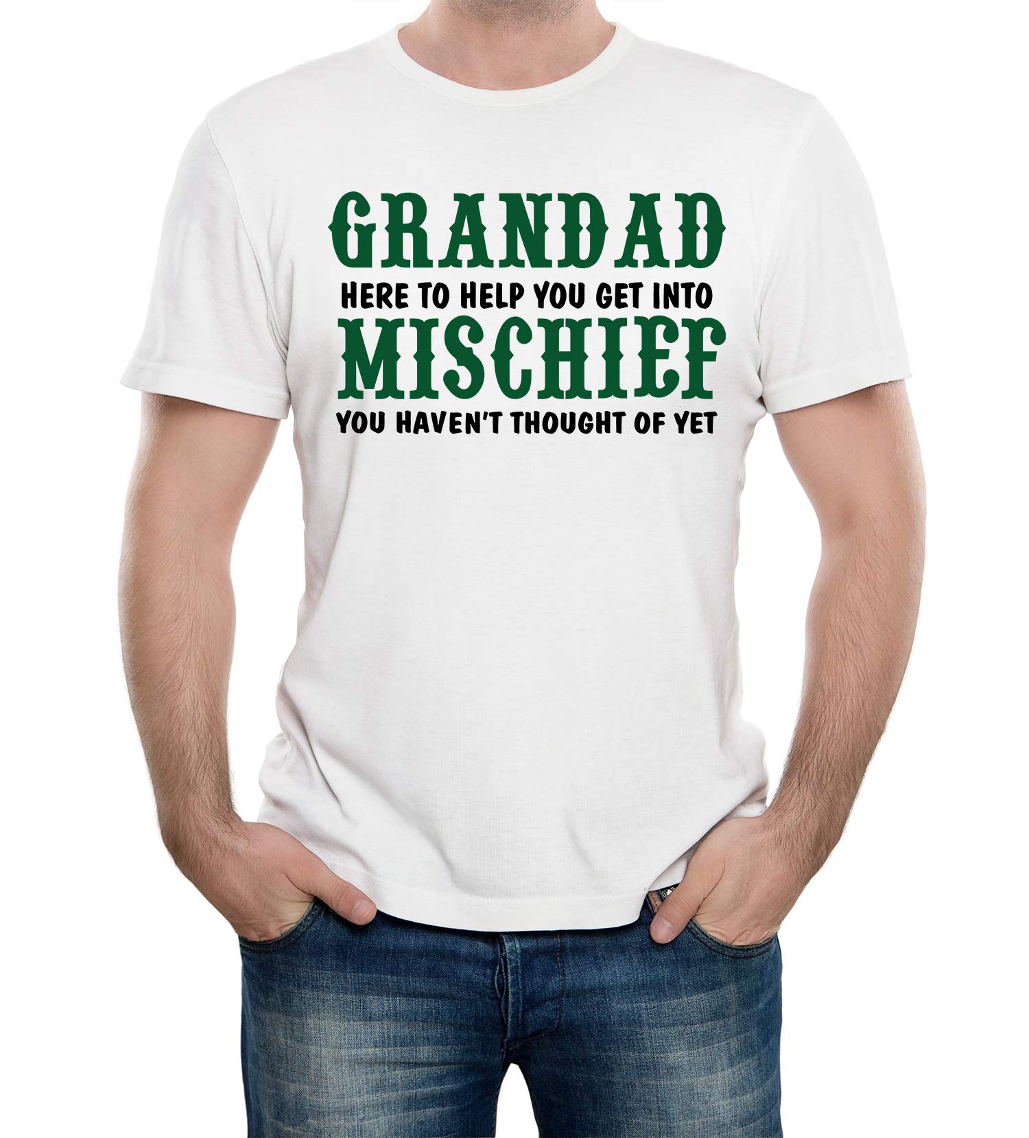Reality Glitch Men's White Grandad Mischief T-Shirt