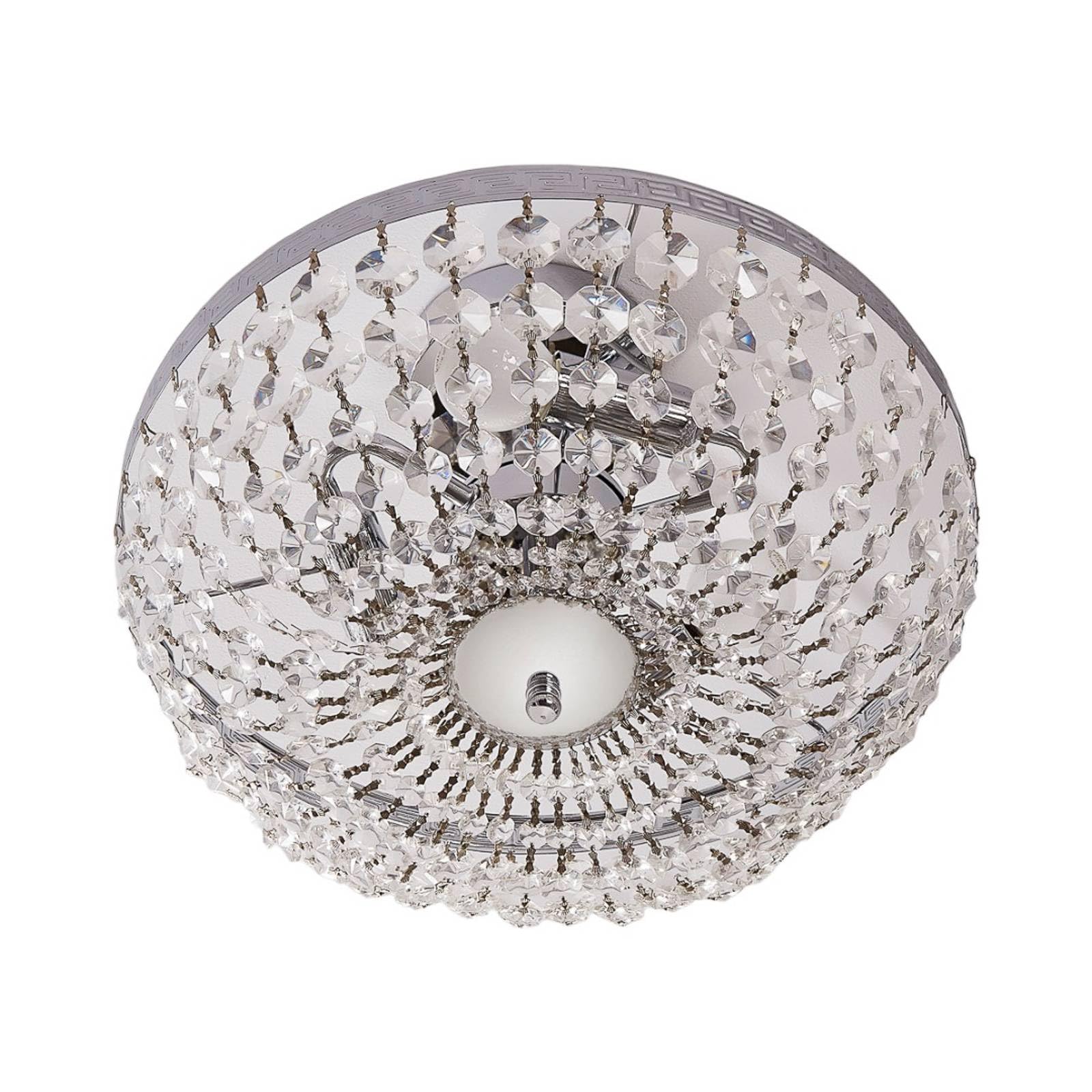 Lindby Clear, Chrome Ceiling Light Mondrian Dimmable (Modern) In Clear Made Of Crystal For E.g. Hallway (3 Light Sources, E14) From Ceiling Lamp