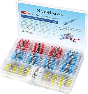 120PCS Heat Shrink Solder Butt Connectors Kit, Waterproof Insulated Electrical Wire Terminals, Waterproof Marine Automotive Wire Connectors (White Red Blue Yellow)