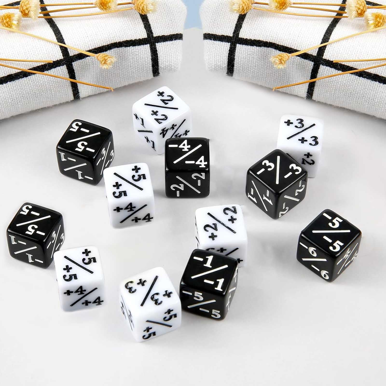Xrten 24Pcs Dice Counters, Positive and Negative D6 Dice Counters Set, Token Dice for MTG CCG, Card Gaming Accessory - Image 2