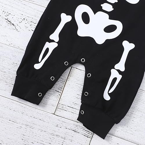 Miniatura 6 de Ropa de Halloween para bebé niño pequeño, disfraz de esqueleto con capucha