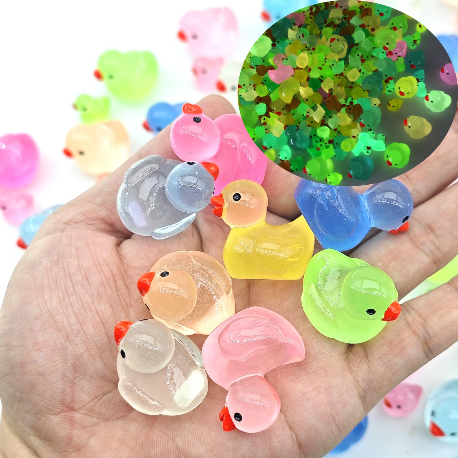 Luminous Resin Large Size Duck Big Duck Miniature Characters Garden Landscape Aquarium Dollhouse Potted Plants Decorations 50PCS