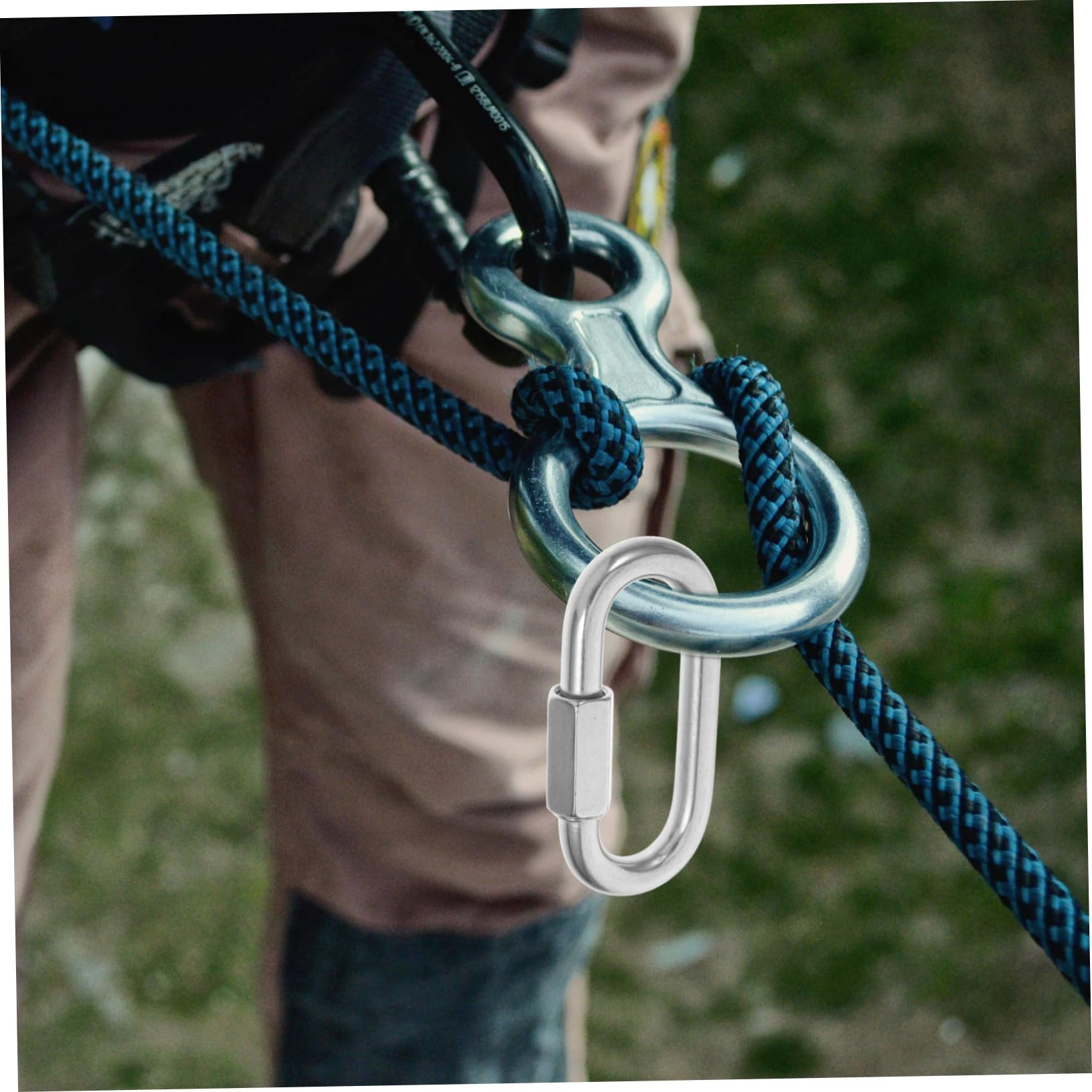 10piezas Conectores De Cadena De Acero Inoxidable Mosquetón d Rápido y Seguro Para Equipos De Exterior Para Acampar y Actividades Al Aire