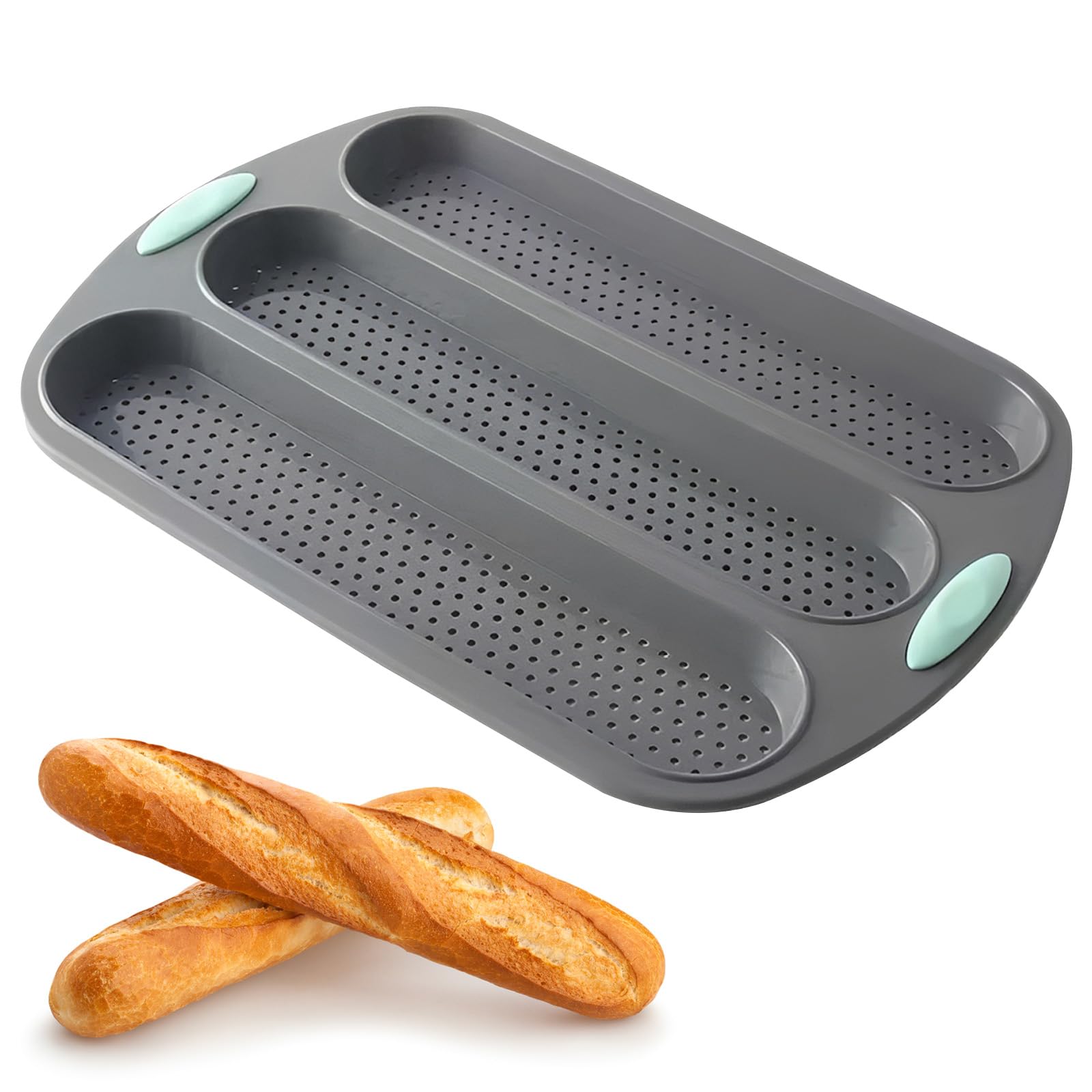 MXGHIR Baguette Baking Tray, Silicone French Bread Baking Holder