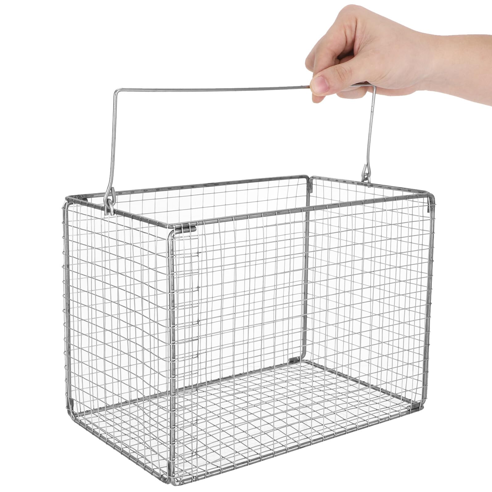 Veemoon Cesta de Limpieza Ultrasónica de Acero Inoxidable 304, Malla Fina, Tamaño 27 X 18 X 20 Cm, Compatible con Limpiadores Ultrasónicos para Laboratorio y Joyería, Filtro de Alta