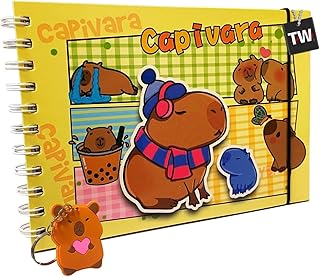 Livro de Colorir Capivara – 50 Desenhos A5, Papel 180 g, Inclui Folha de Acetato – Arte-terapia Relaxante para Adultos e Crianças