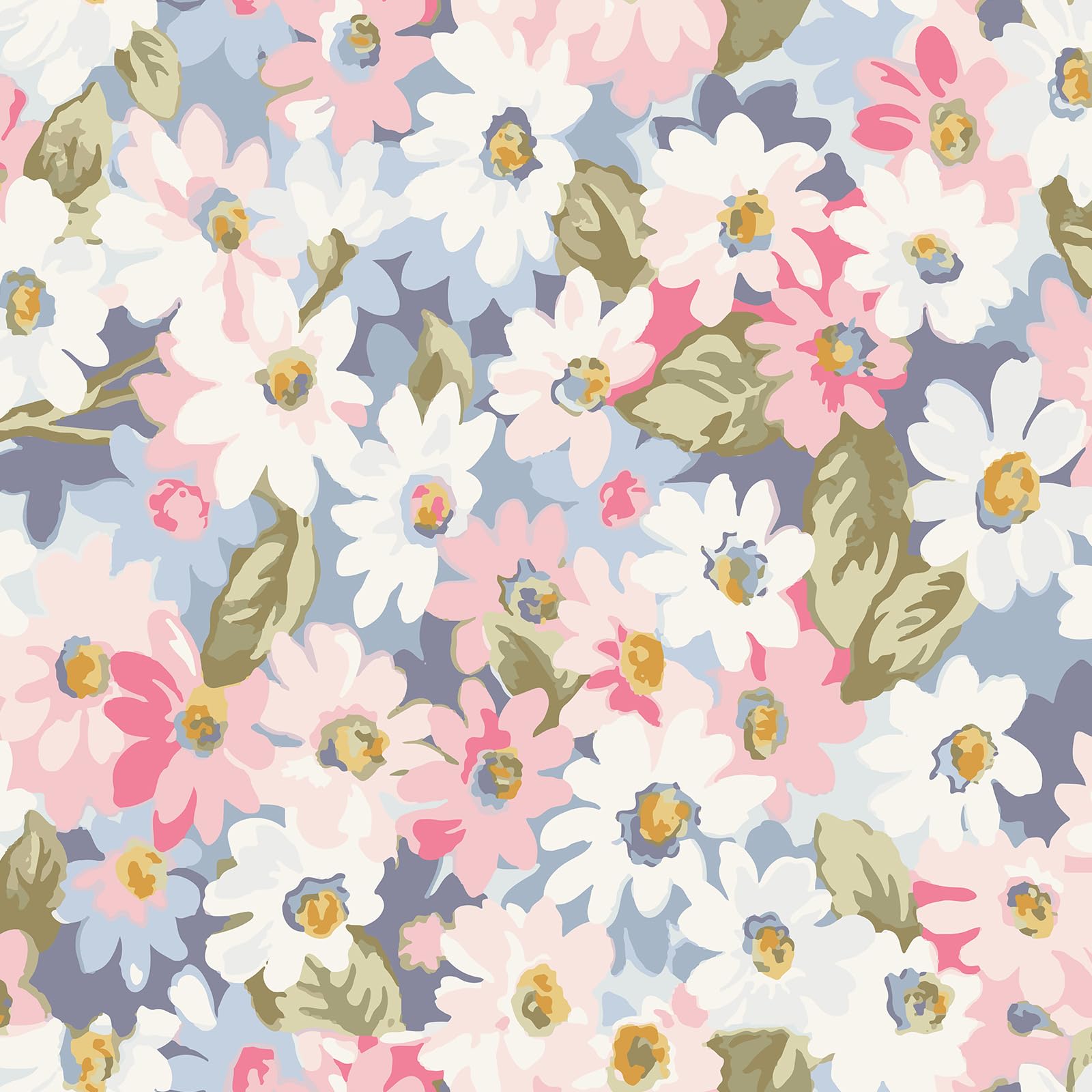 Papier peint aquarelle à motif floral printanier pour décorer une chambre d'enfant
