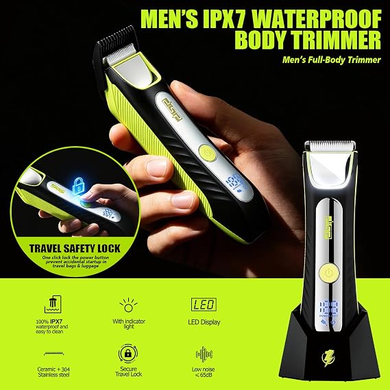 DSP Body Trimmer for Men, Waterproof Rechargeable Groomer