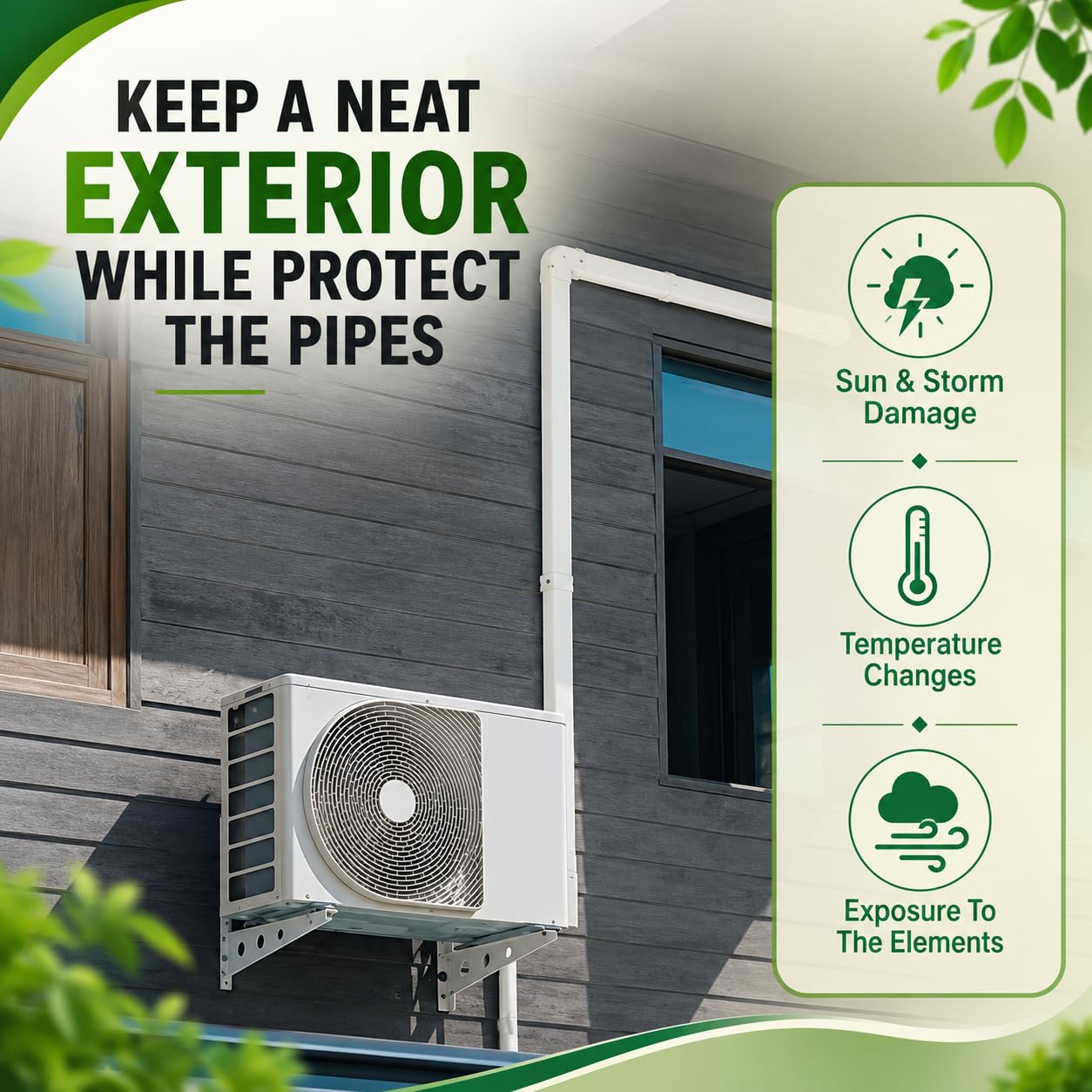 AC Line Cover Kit - Hide AC Pipes & Cables -6